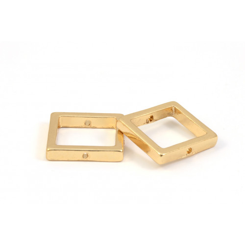 SQUARE BEAD FRAME GOLD PLATED 16MM